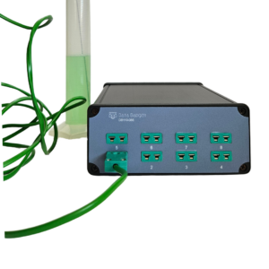 Front view of the DB110-08E 8 channel thermocouple data acquisition device with Ethernet and modbus TCP/IP